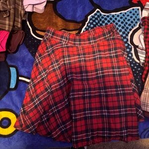 Red Plaid Skirt